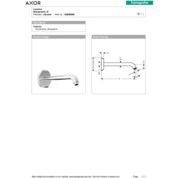 Hansgrohe 04826250 Locarno Showerarm | QualityBath.com