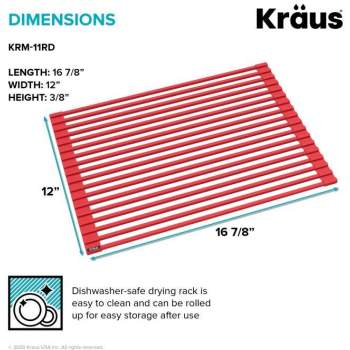 Kraus KRM-11YL Multipurpose Workstation Sink Roll-Up Dish Drying Rack Yellow