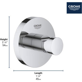 Grohe 40364001 Essentials Robe Hook QualityBath