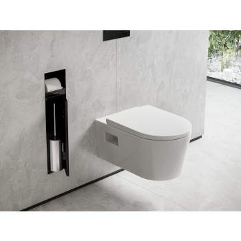 Hansgrohe 56062 Xtrastoris Rock Recessed Toilet Brush Holder With