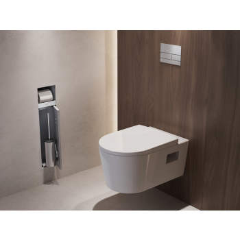 Recessed Toilet Paper Holder with Double Storage Niche