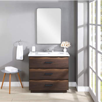 36 Bathroom Vanity Organizer with Sink Combo Storage Cabinet Set Free  Standing