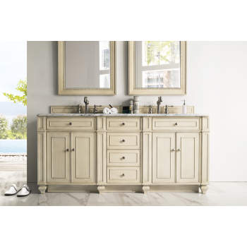 Bristol 72 in. W Bathroom Double Vanity Cabinet Only in Vintage Vanilla