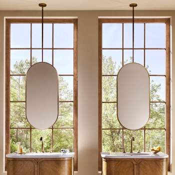 Sculpt Hanging Pill Framed Mirror