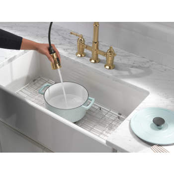 Delta 2390L-CZ-DST Broderick Two Handle Pull Down Bridge Kitchen