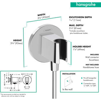 Hansgrohe Fixfit wandaansluitbocht 1/2 mat wit - 27454700