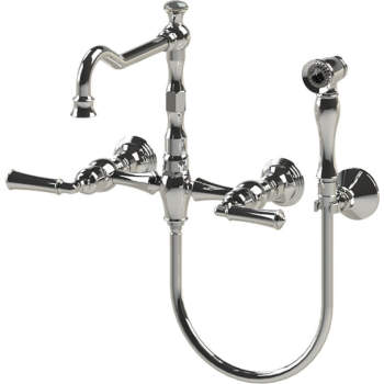 Rubinet 8XRV Raven Wall Mount Kitchen Bridge Faucet With Hand ...