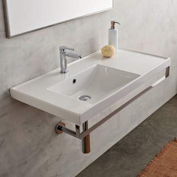Sink with sales towel bar