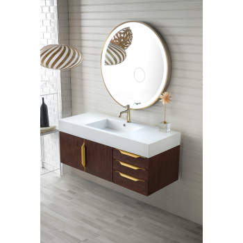 Mercer Island Single Wall Mounted Bathroom Vanity Cabinet with Radiant Gold  Accents in Multiple Configurations, Finishes, and Sizes by James Martin  Furniture