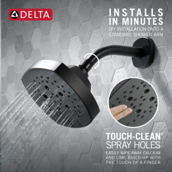 Delta 52663-CZ Stryke H2okinetic 5-Setting Raincan Shower Head