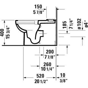 Duravit 2182090092 No.1 Floorstanding Two Piece Rimless Toilet