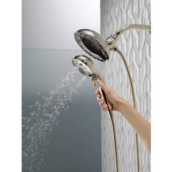 Delta Faucet In2ition 5-Spray Dual Shower Head – H2Okinetic Matte Black With Handheld, Magnetic Docking, 60" Hose – 1.75 GPM, Lifetime Warranty