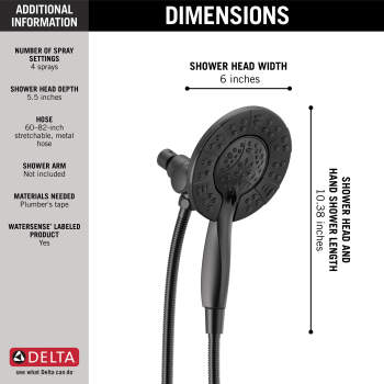Delta 58499-RB Universal Showering In2ition 4-Setting Two-In