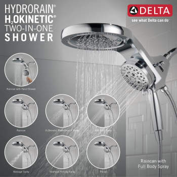 HydroRain® H2Okinetic® 5-Setting Two-in-One Shower Head in