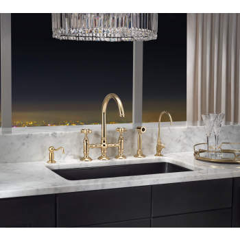Rio。 Rohl A1461WS San Julio C-Spout Bridge Faucet With Sidespray