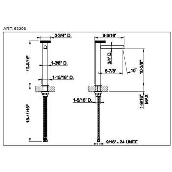 Gessi 63306-720 Anello Tall Single Lever Washbasin Mixer-6-7/8  