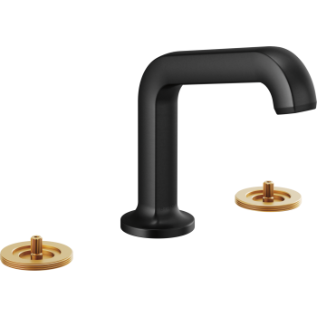 Brizo Kintsu Widespread Lavatory Faucet with Angled Spout - Less Handles 1.5 GPM - Brilliance Black Onyx - 65307LF-BNXLHP