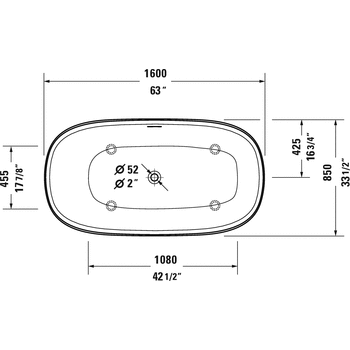 Duravit 700462000000090 Zencha Freestanding Soaker Tub