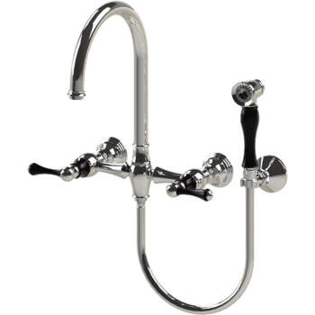 Rubinet 8XFM Flemish Wall Mount Kitchen Bridge Faucet With ...