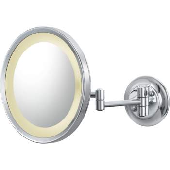 Kimball Young Hardwired Single Sided LED Round Arm Wall Mirror Chrome