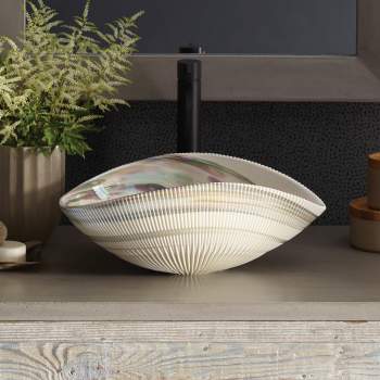 MURANO OPALINE FERRO ハイエナメル ハンドペイント 宝石箱 Native Trails MG1912-SE Murano Amalfi Vessel Sink | QualityBath.com