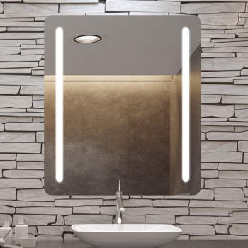 Electric mirror with shaver socket store
