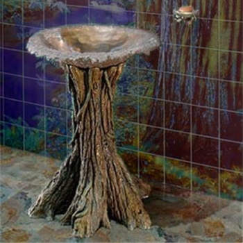 Elite Bath Fairy Tale Oak Pedestal and Vessel image-1