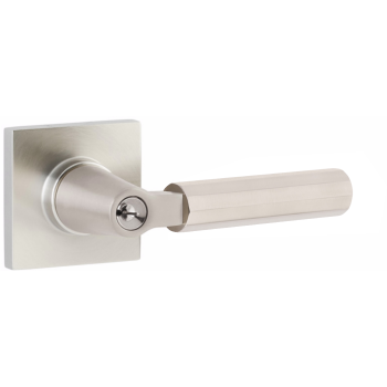 Emtek 5122US26.KLSUS10B.FAUS15.LH Select Key In Faceted Lever Handle With  Square Rosette