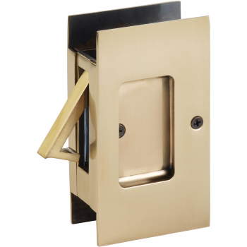 Emtek 2107US19 Modern Rectangular Pocket Door Lock | QualityBath.com