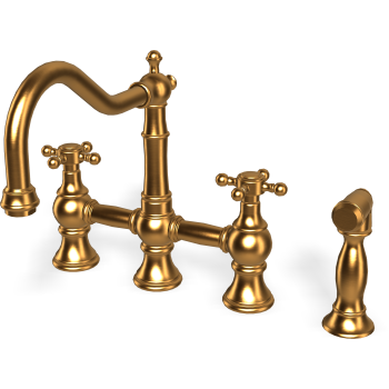 海外から輸入 Graff G-4845 Canterbury Bridge Kitchen Faucet With Side 置物、オブジェ