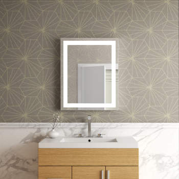 Backlit rectangular mirror store