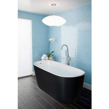 Aquatica Lullaby-Mini-Blck-Wht Freestanding Solid Surface Bathtub - Matte  Black and White