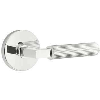 Emtek Straight Knurled T-Bar Lever Handle with Wilshire rosette