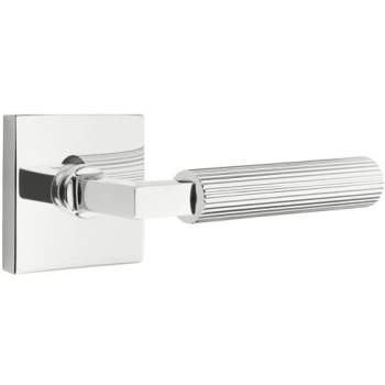 Emtek 5110SK Select Straight Knurled Lever Handle With L-Square Stem And  Square Rosette