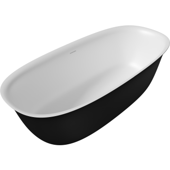Perlato PLERAV6730-BK Ravenna Eco-Lapistone Soaker Tub
