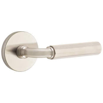 Emtek 5059MW.RASRG.FAUS15.LH Select Faceted Lever Handle With R-Bar And  Disk Rosette