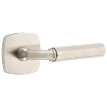 Emtek 5316SRG.RAUS15A.FAUS15.LH Select Faceted Lever Handle With R-Bar And  Urban Modern Rosette