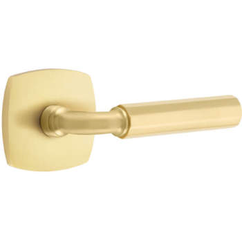 Emtek 5306SRG.RAUS4.FAUS14.LH Select Faceted Lever Handle With R-Bar And  Urban Modern Rosette
