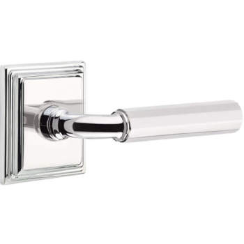 Emtek Privacy Select R-Bar Faceted Lever with Quincy Rosette