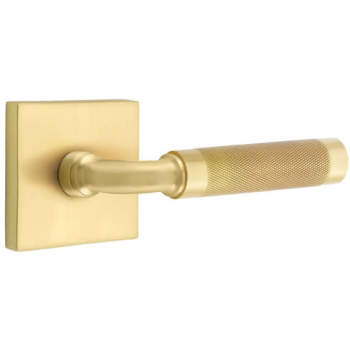Emtek 5110RFA Select Faceted Lever Handle With R-Bar And Square Rosette
