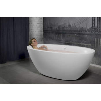 ᐈ 【Aquatica Sensuality™ Mini-F-Blck-Wht Freestanding Solid Surface Bathtub】  Buy Online, Best Prices
