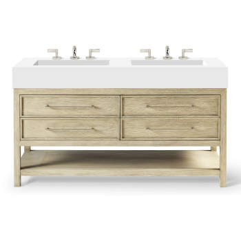 Shop allen + roth Kennilton Wood Open Shelf Vanity Bathroom Collection at