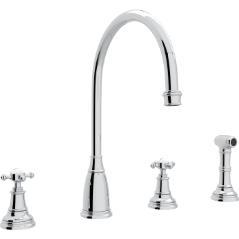 Rohl U.4735X, U.4736L Perrin & Rowe Georgian Era 4-Hole C-Spout
