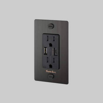 Buster + Punch Cross Duplex Outlet + USB A/C NL image-1