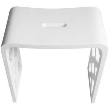 White resin shower stool top