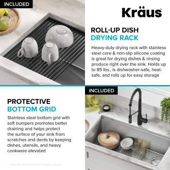 Kraus KWU110-36 Workstation Kitchen Sink With Accessories