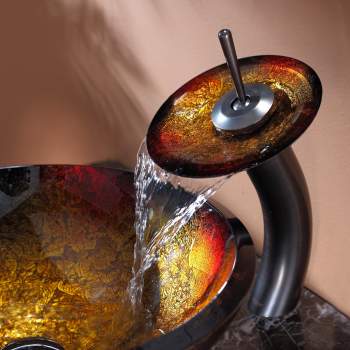 Waterfall faucet on sale for vessel sink