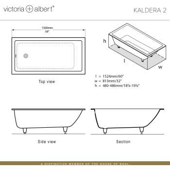 Victoria & Albert KAL2-N-RH-SW-IO Kaldera 2 6032 Soaker Tub