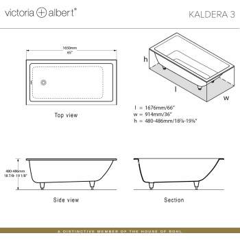 Victoria & Albert KAL3-N-SW-IO Kaldera 3 6636 Soaker Tub