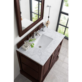 36 Inch Modern Bathroom Vanity with USB Charging, Two Doors and